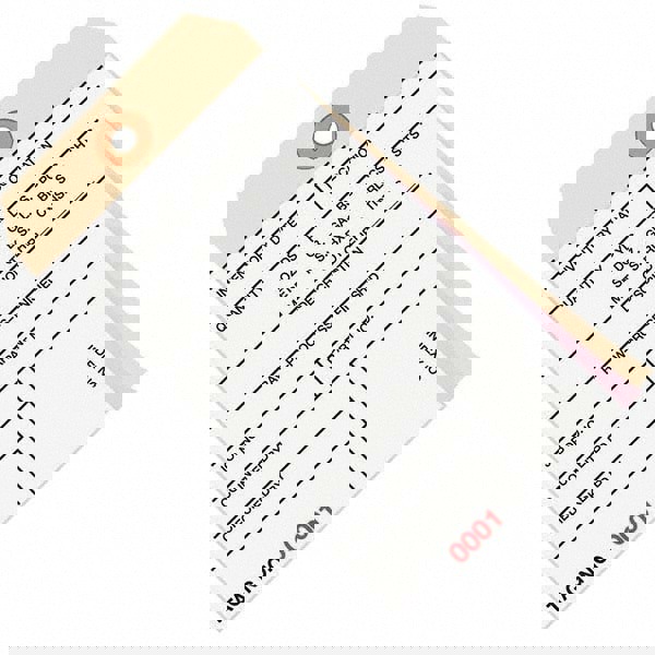 Blank Tag: 6-1/4'' High, Manila & White, Synthetic Paper